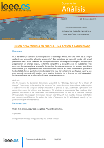 Unión de la Energía en Europa: Una acción a largo plazo