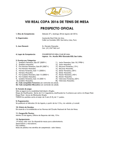 VIII REAL COPA 2016 DE TENIS DE MESA PROSPECTO OFICIAL