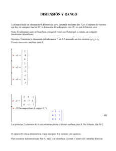 dimensión y rango - algebralinealita