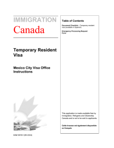 IMM 5878 : Temporary Resident Visa