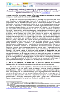 El papel de la mujer en la trasmisión de valores y competencias en