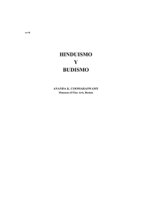 A. K. COOMARASWAMY, HINDUISMO Y BUDISMO