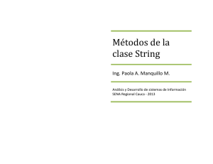 Métodos de la clase String - Estudi