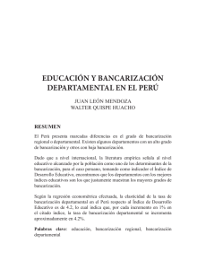 EDUCACIÓN Y BANCARIZACIÓN DEPARTAMENTAL EN EL PERÚ
