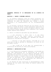 1 ORDENANZA JURÍDICA Nº 34 REGULADORA DE LA LICENCIA