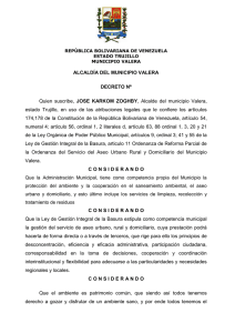 Decreto Reciclaje Area Comercial Municipio Valera