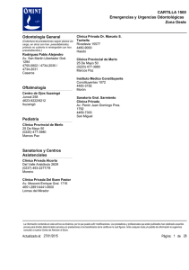 Zona Oeste CARTILLA 1500 Emergencias y Urgencias