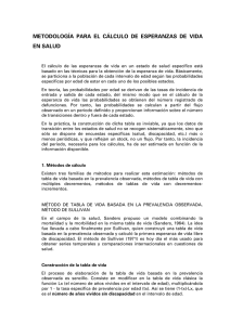 metodología para el cálculo de esperanzas de vida en salud