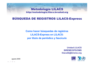 Metodología LILACS BÚSQUEDA DE REGISTROS LILACS