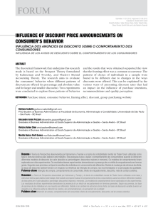INFLUENCE OF DISCOUNT PRICE ANNOUNCEMENTS ON