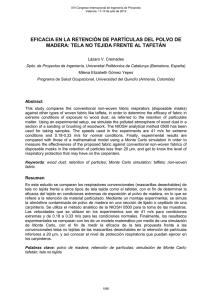 eficacia en la retención de partículas del polvo de madera: tela no