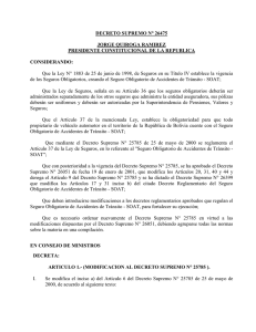 decreto supremo n" 26475 - Asociación Boliviana de Aseguradores