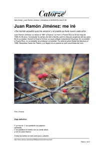 Juan Ramón Jiménez: me iré