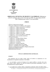 ORDENANZA MUNICIPAL DE HIGIENE Y SALUBRIDAD