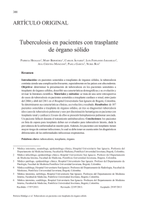 Tuberculosis en pacientes con trasplante de órgano sólido