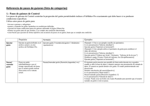 Referencia de pasos de guiones