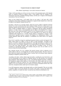 Corporate income tax subjects in Spain1 Félix Alberto Vega Borrego