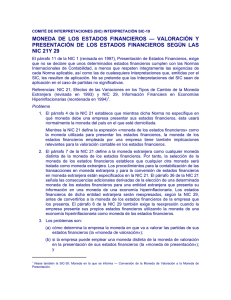 moneda de los estados financieros — valoración y presentación de