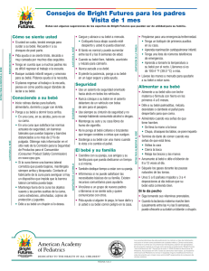 Consejos de Bright Futures para los padres Visita de 1 mes