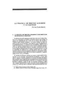 LA POLITICA DE PRECIOS AGRARIOS Y LA EQUIDAD