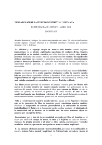 Verdades sobre la felicidad espiritual y humana
