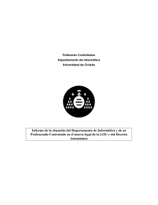 Informe de la situación del Departamento de Informática y de su