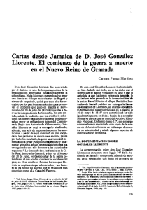 Cartas desde Jamaica de D. José González Llorente. El Comienzo