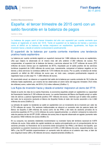 España: el tercer trimestre de 2015 cerró con un saldo favorable en
