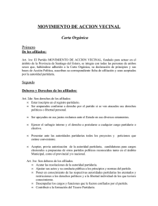 MOVIMIENTO DE ACCION VECINAL Carta Orgánica