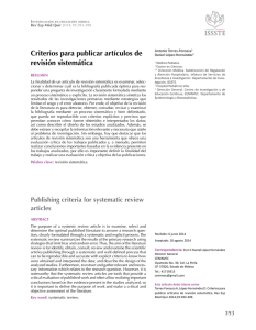 Criterios para publicar artículos de revisión sistemática