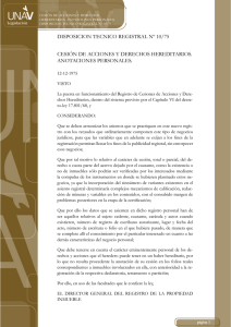 10/75 Registro de cesiones de derechos y acciones hereditarios