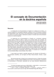 El concepto de Documentación en la doctrina española