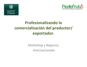 Profesionalizando la comercialización del productor/ exportador.