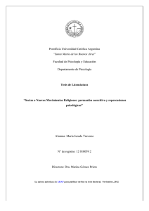 Sectas o Nuevos Movimientos Religiosos persuasión