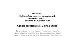 Gobiernos subcentrales y sistema fiscal