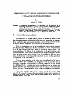 Objeto del contrato: ordenamiento legal y