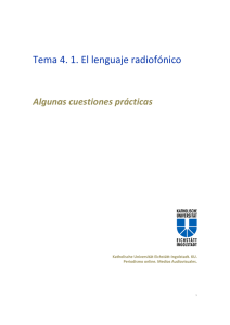 Tema 4. 1. El lenguaje radiofónico