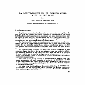 La legitimación en el Código Civil y en la ley 14367.