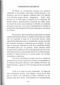 CEREMONIAS SECRETAS Al hablar de ceremonias secretas nos