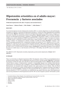 Hipotensión ortostática en el adulto mayor: Frecuencia y factores