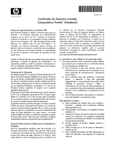Certificado de Garantía Limitada Computadora Portátil