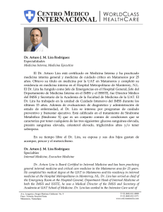 Dr. Arturo J. M. Lira Rodríguez Especialidades Medicina Interna