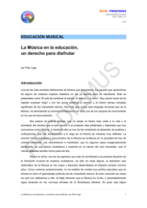 La Música en la educación, un derecho para disfrutar