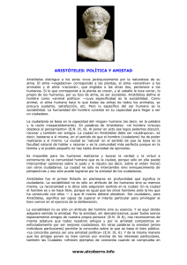 www.alcoberro.info ARISTÓTELES: POLÍTICA Y AMISTAD