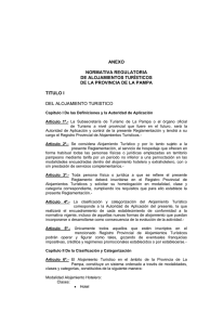 NORMATIVA REGULATORIA DE LOS ALOJAMIENTOS