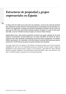 Estructuras de propiedad y grupos empresariales en España