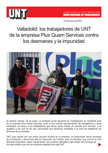 Valladolid: los trabajadores de UNT de la empresa Plus Quam