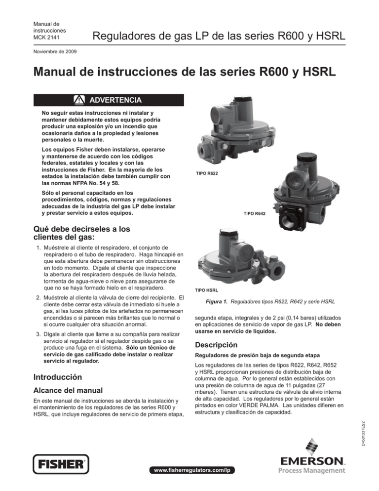 Manual De Instrucciones De Las Series R600 Y HSRL