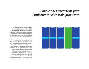 Condiciones necesarias para implementar el cambio propuesto