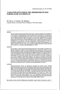 variacion estacional del desfronde en dos parcelas de alcornocal